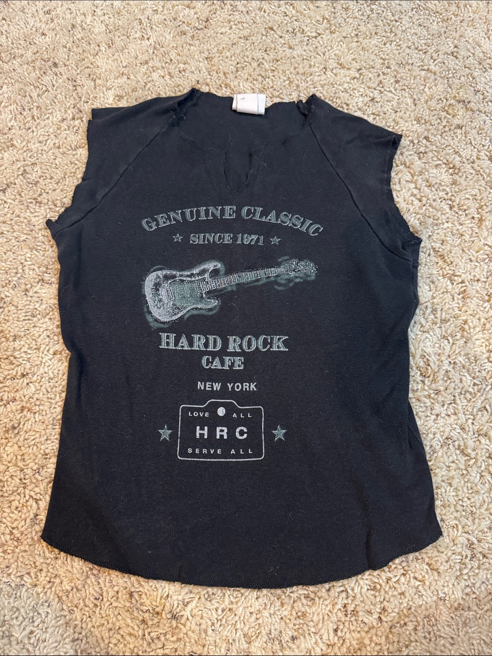 Hard Rock Cafe Black Women's Sleeveless Guitar Graphic Tank